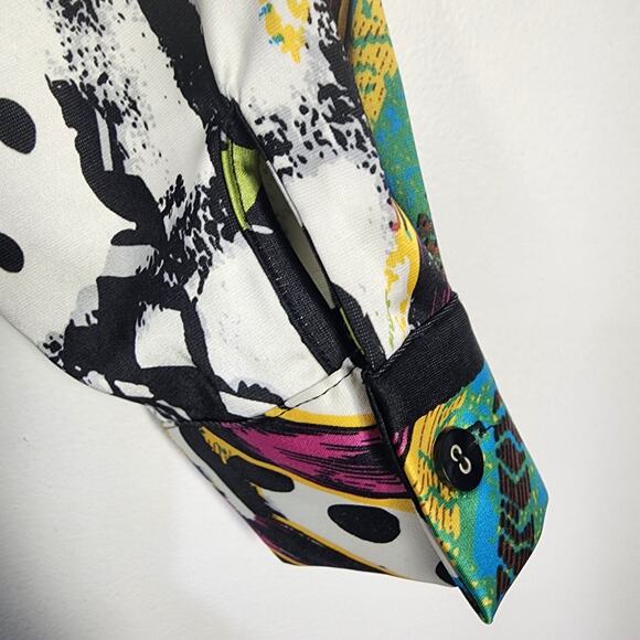 Mishca Top Womens XL Multicolor Colorful Abstract Artsy Full Zip Long Sleeve Y2K - Picture 8 of 10